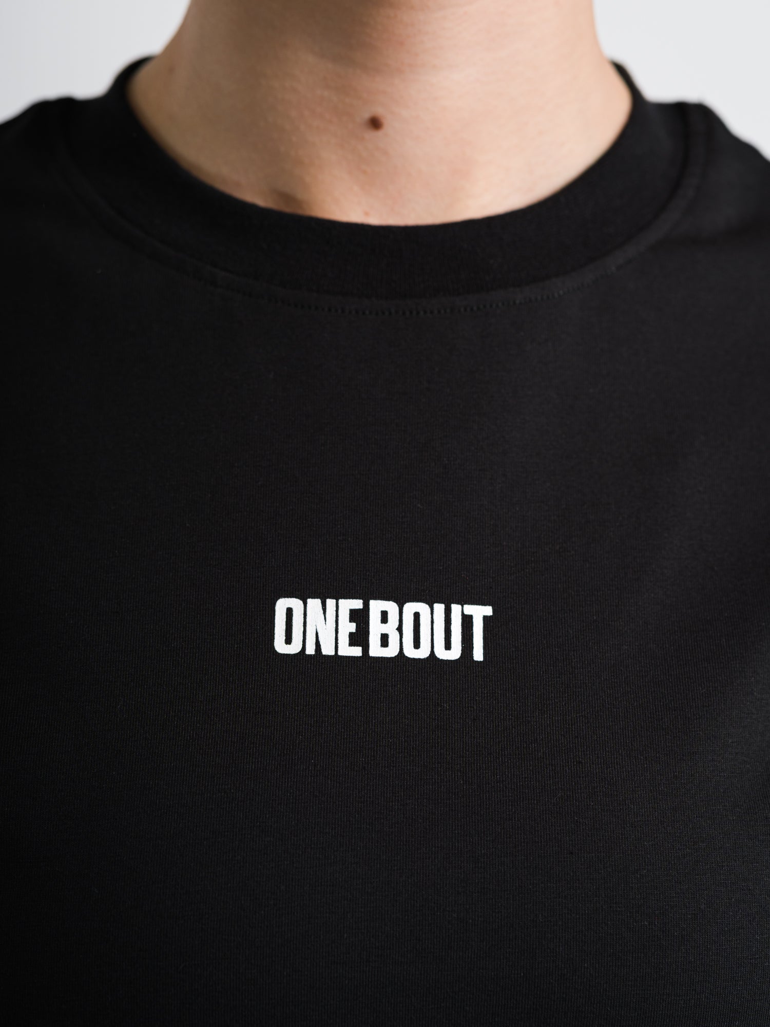 ONE BOUT Women's Script T-Shirt (Limited) in Black — back view